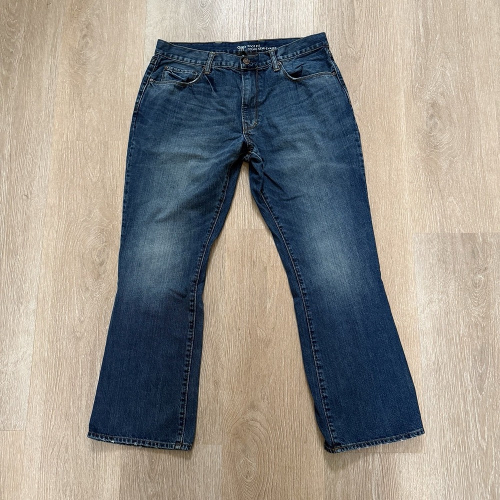 Gap Jeans Boot Fit Mens Size 36x30 Blue Relaxed Y2K 90s Grunge Distressed